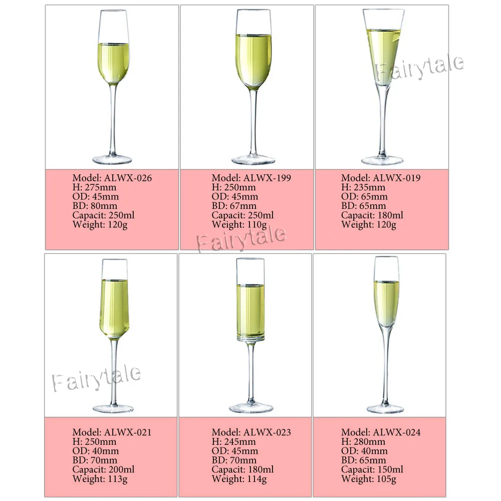 square shaped champagne flutes