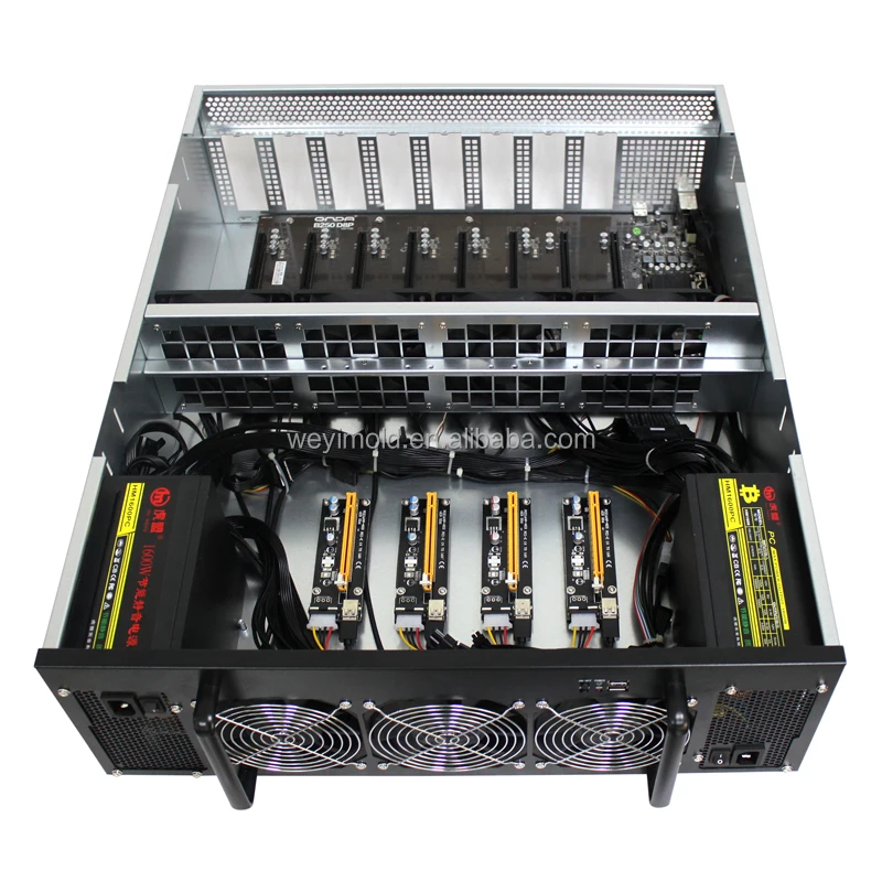 

BTC 12 GPU Mining Ethereum miner with 12 graphic card 4U Mining Rig Case Full Set GPU Server Case