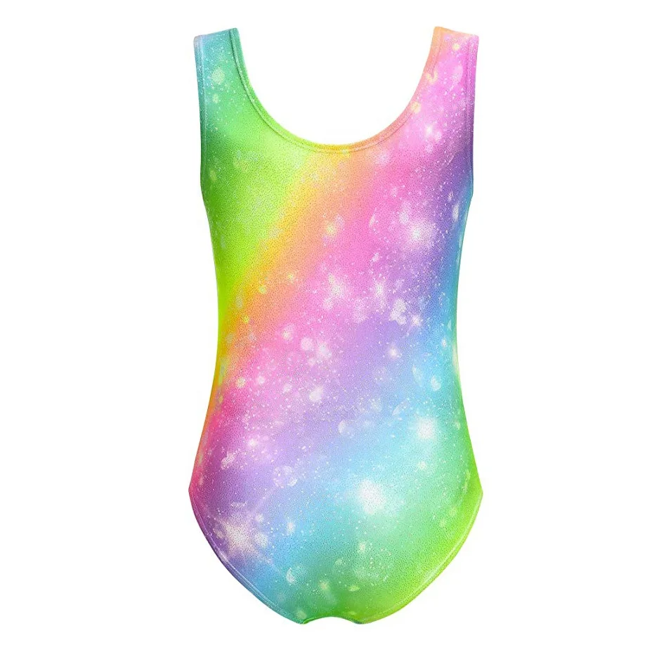 
Gymnastics Leotard for Girls Shiny Practice Dancewear Kids Athletic Bodysuit 