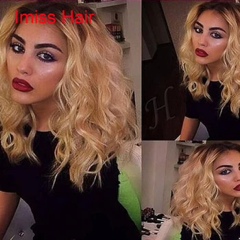 short blonde wig with dark roots