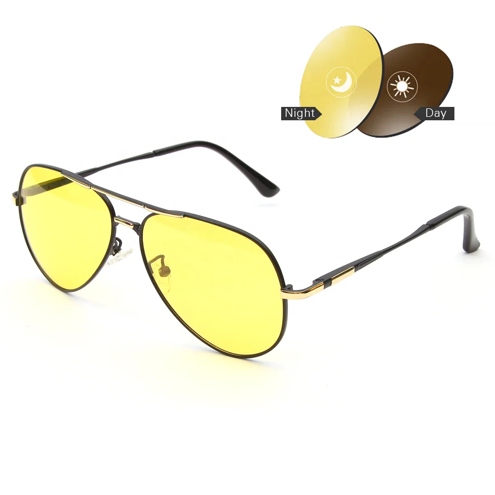 

China Wholesale Unisex Anti Glare Night Driving Yellow Lens Photochromic Sunglasses Blue Block Sunglasses