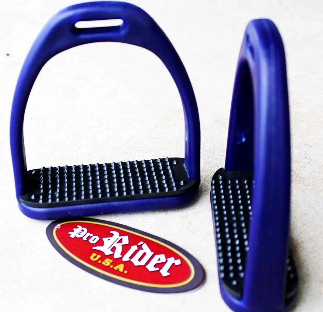 PRORIDER Horse Saddle Stirrups English Riding Light Weight Composite Turquoise 51138SB