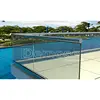 Modern design safety glass railings with galvanized post for commercial building