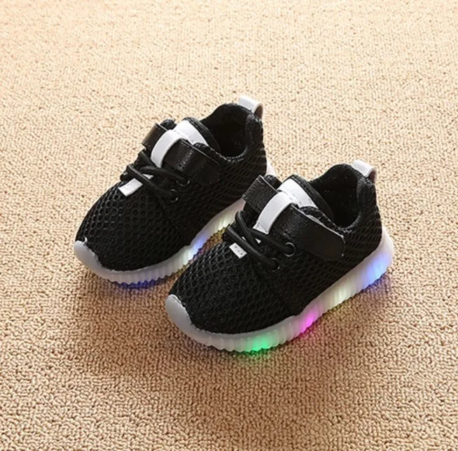
Hot Sale Cheap Sports Soft Sole LED Breathable Glitter Newborn Baby Shoes 