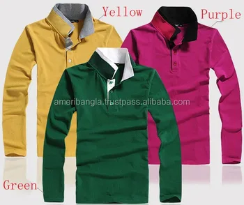 long sleeve polo white collar