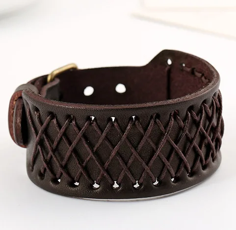 

2017 Latest Design Roman Personalized Men Bracelets Alloy Jewelry Handmade Woven Leather Bracelets