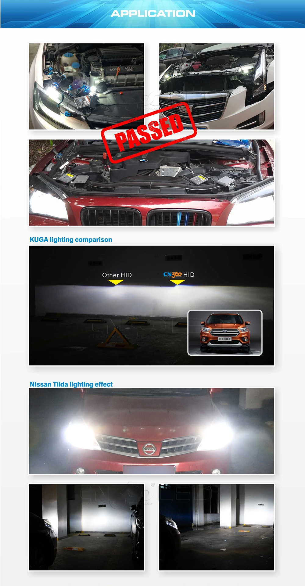 CN360LED CN9 42W 23000V car light upgrade suit hid xenon ballast canbus