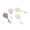 Mixed Colors Pendants Key 4 Flower Types Micro Pave Zircon Pendant Key Shape Bracelet Connector