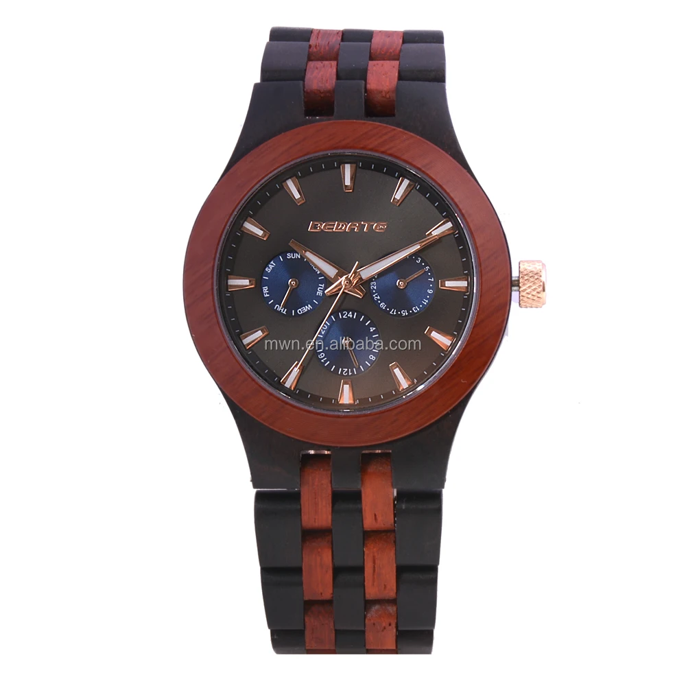 

Alibaba Golden Supplier Bewell Luxury Quartz Charm Man Wrist Wooden Watch With Water Resistant Function