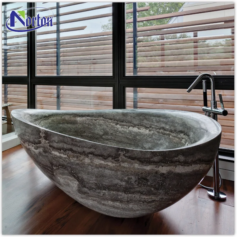 Modern Wholesale Home Use Natural Stone Bathtub Freestanding Limestone