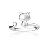 Cat ring female Korean fashion hypoallergenic tail ring adjustable cuff ring