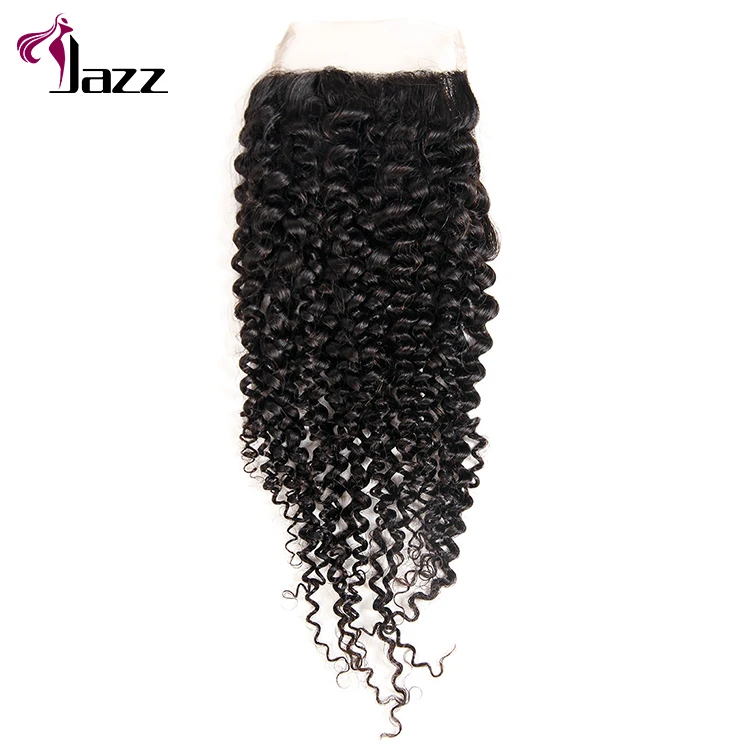 

Jerry curl peruvian human hair lace front top lace closure pieces