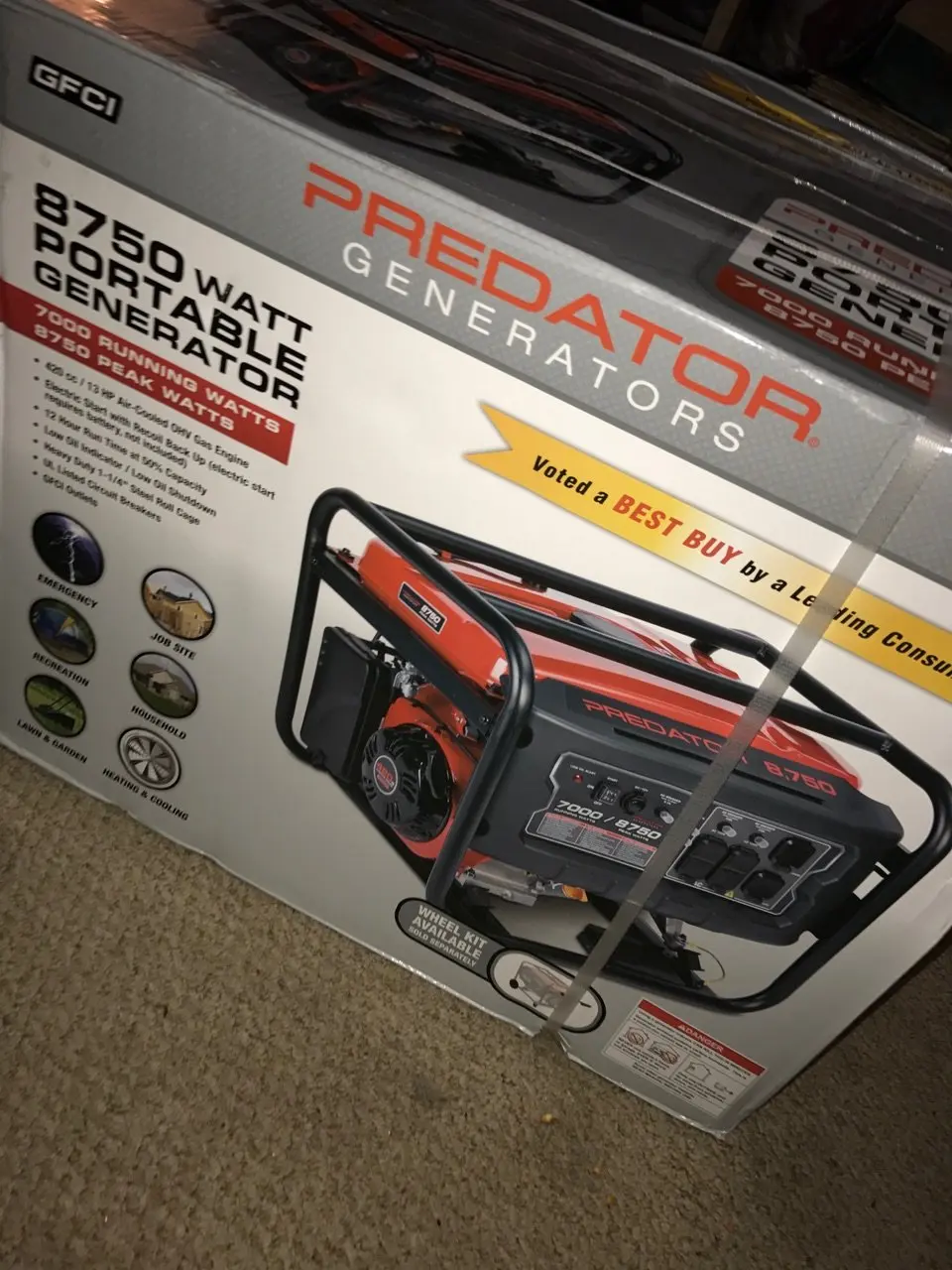 Buy Predator Portable Generator 8750 Peak/7000 Running Watts And