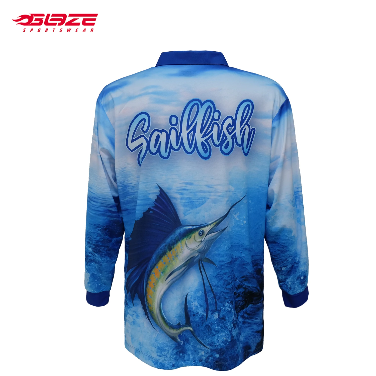 High Quality Full Sublimation Printing Long Sleeve Fishing Polo Shirts