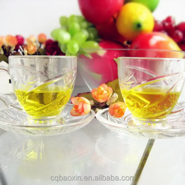hot new product novelty clear glass coffee/tea cup and saucer
