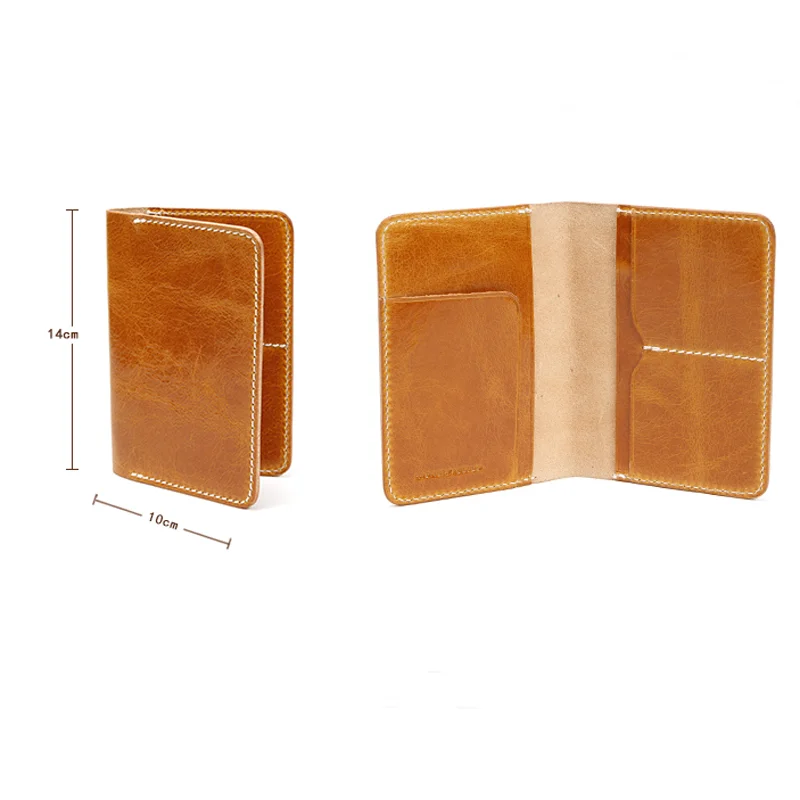 
without machine stitch genuine leather passport wallet 