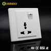 16A 250V copper white color universal 3 pin switched wall socket