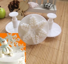 3Pcs font b Christmas b font New Year font b Snowflake b font Fondant font b