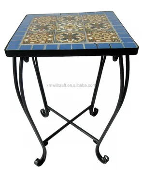 Mosaic Top Small Outdoor Coffee Table