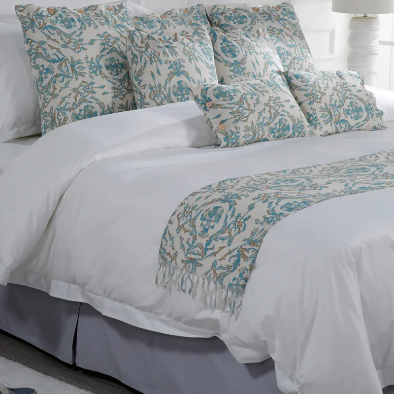 White Cotton Streak Hotel Bedding Sets 4pcs Bed Solid Color Duvet Cover