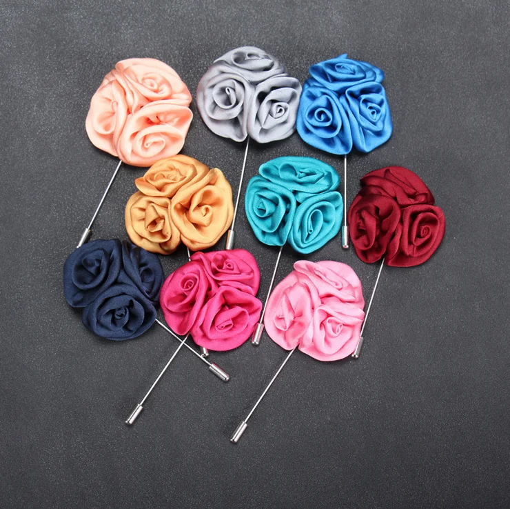

Decorative fabric flower large brooches for men's suit, Multicolor