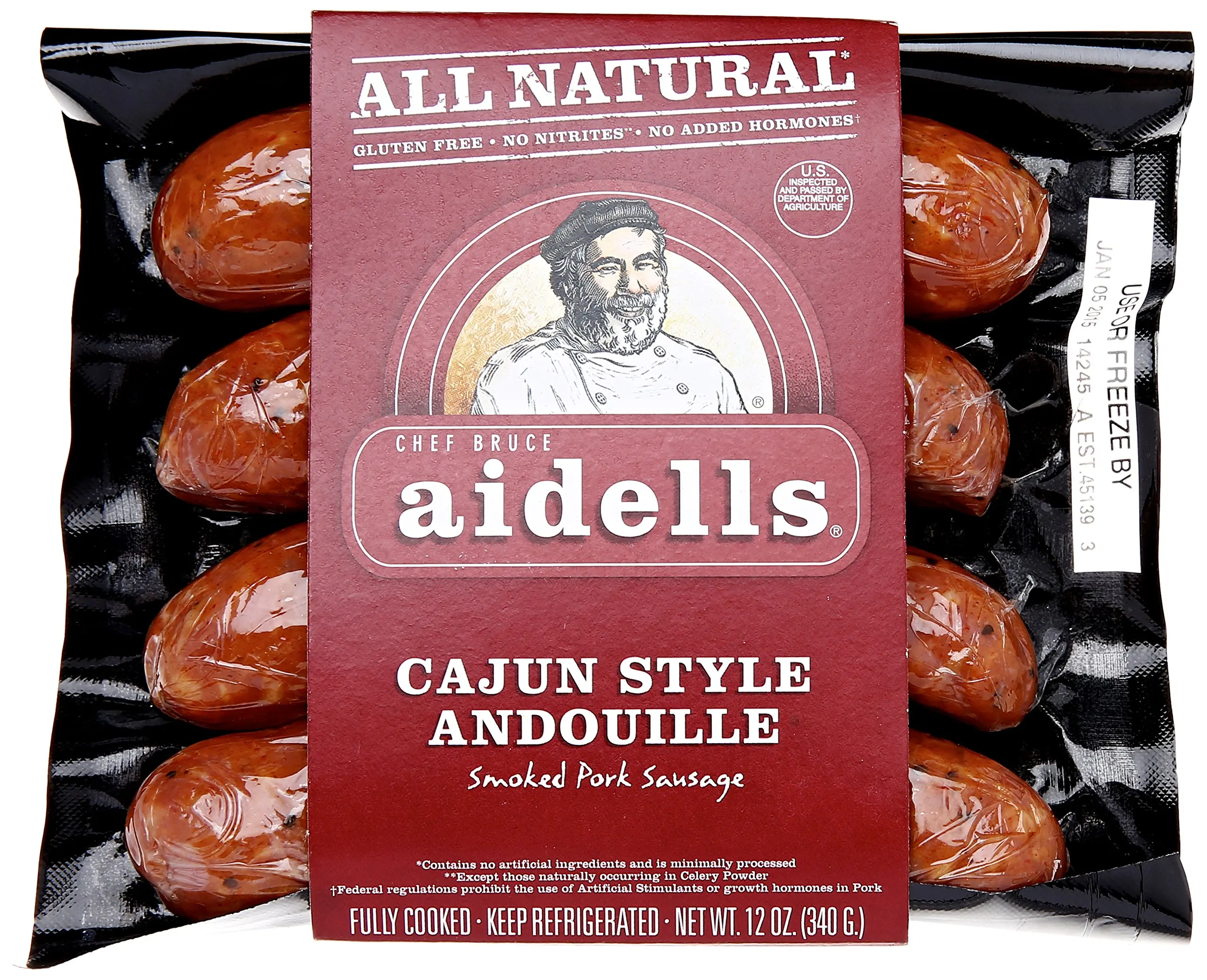 Buy Aidells Smoked Pork Sausage, Cajun Style Andouille, 12 oz. (4 Fully