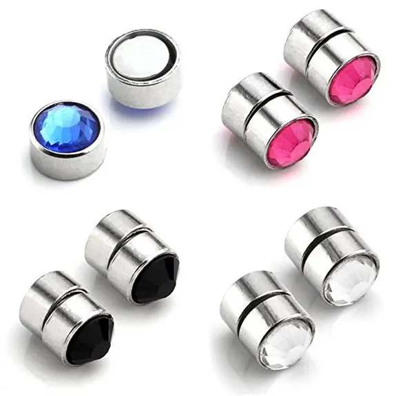 

Colorful Unique Surgical Steel Gem Earring Nose Studs Magnetic Ear Studs Non-piercing Jewelry, Black,pink,blue,clear,red,gray,aqua blue,champagne,black and clear