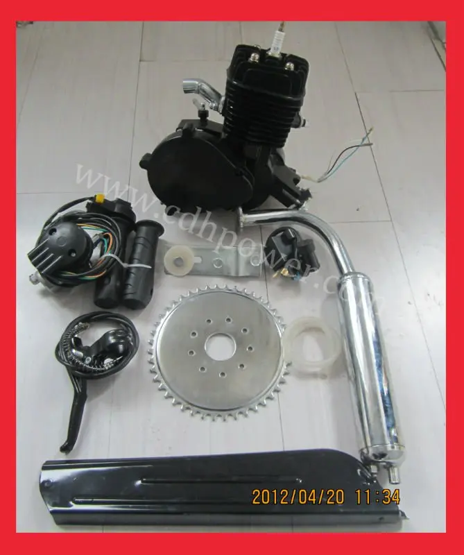 Motorized Bike Engine Petrol Gas 80cc 2stroke Silver Bicycle Motor Kit