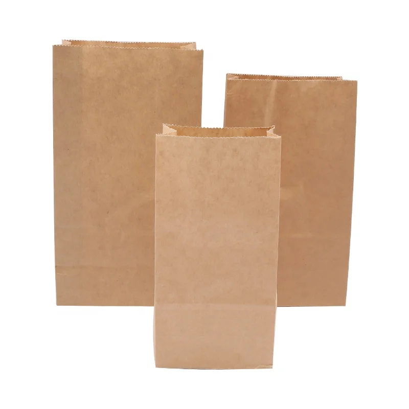 Take Out Disposable Food Bag Custom Toast Waffle Fries Kraft Paper Bag