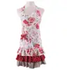 Amazon 100% Cotton Canvas Cute Women Kitchen/Garden Apron with Lovely Pocket , Pretty Rose Pattern Mixture Polk Dots Pattern