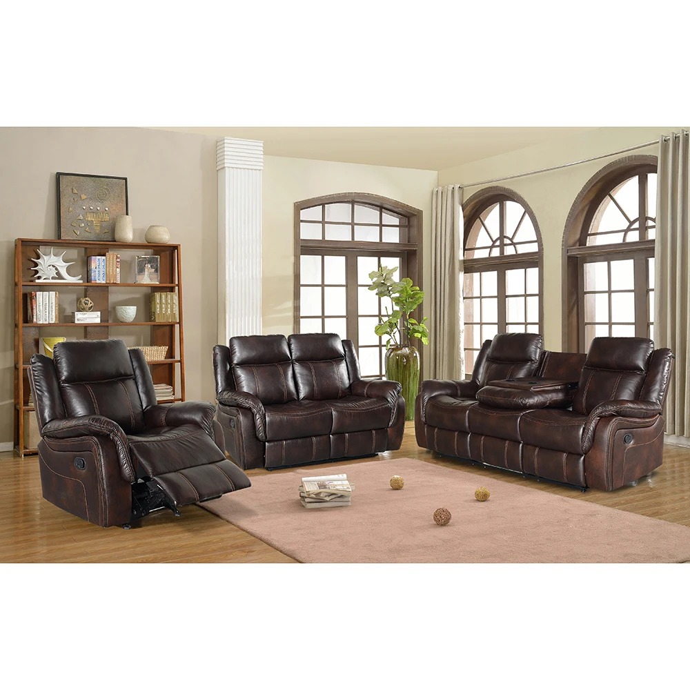 Frank Furniture Recliner Design 7 Seater Sofa Set With Fabric And