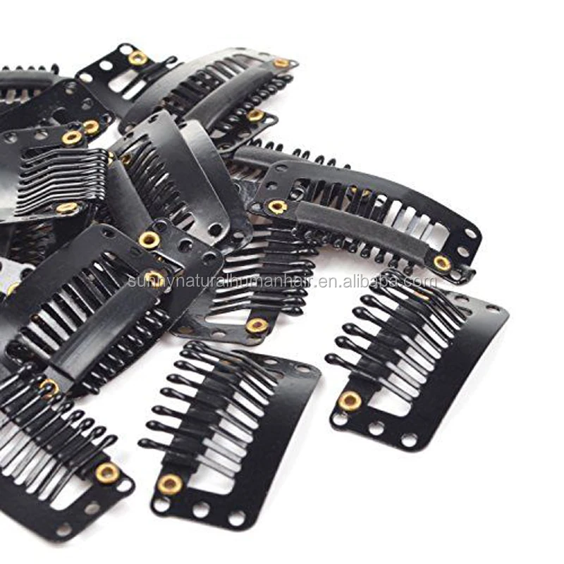

clips for sew in hair weaving hair clips for wig toupee 30pcs/pack, Black /brown