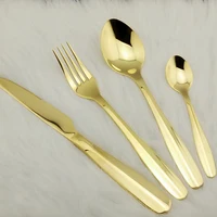 

Design Elegant Cutlery Set Stainless Steel Gold Flatware Hotel Fork Spoon Knife