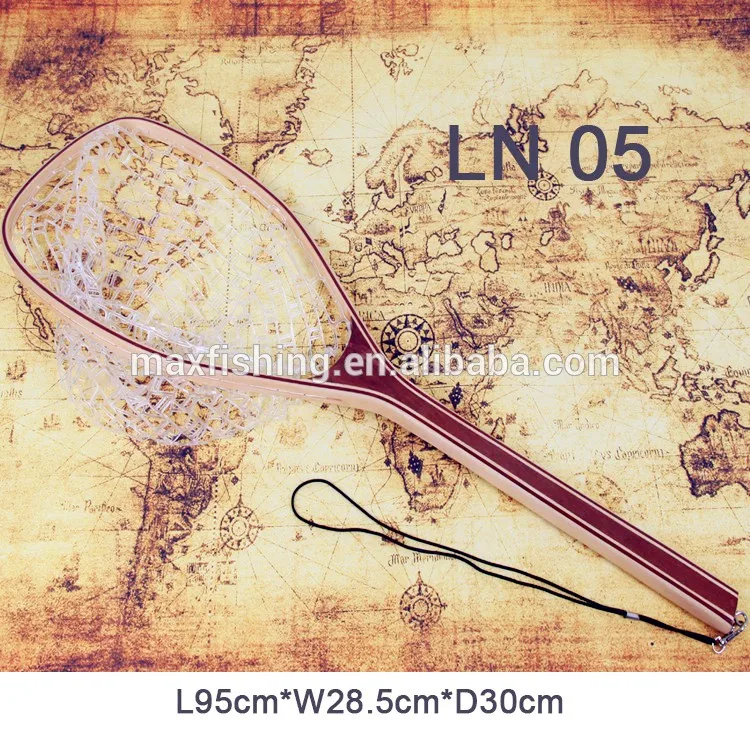 Long Handle Rubber Wooden Fishing Landing Net Buy Rubber Fishing