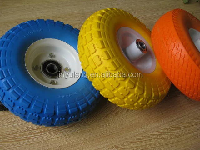13inch 3.00-8 PU rubber foam wheel for wheelbarrow Trolley Wheel wheelbarrow solid wheel with plastic rim boltless tyre