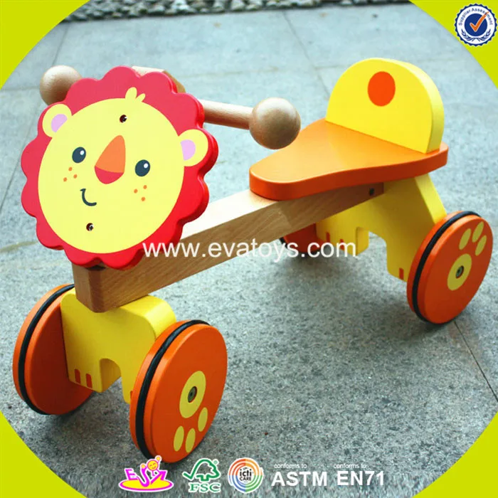 2018 Wholesale Kids Wooden Lion Toy Car 
