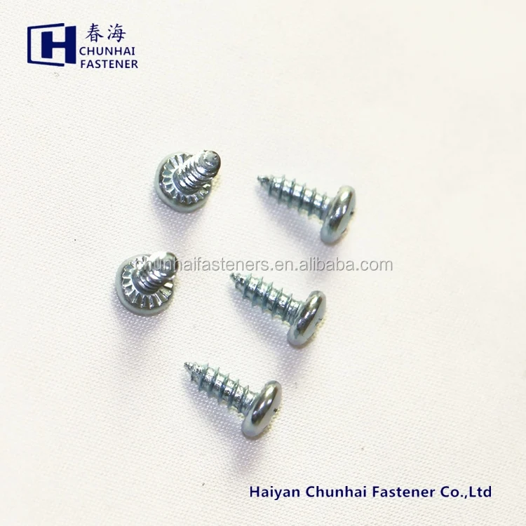 
pan head self tapping screws with serrations zinc 