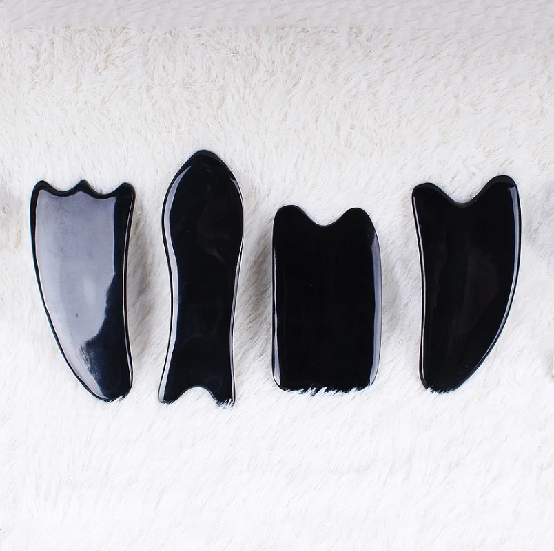 2019 Latest Natural Black Buffalo Horn Guasha Scraping Massage Tools