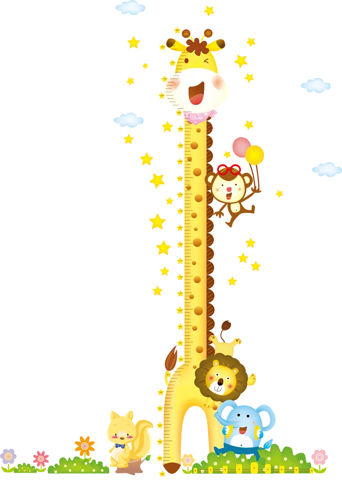 My125 Cartoon Giraffe Height Measurement Wall Stickers For Kids Home