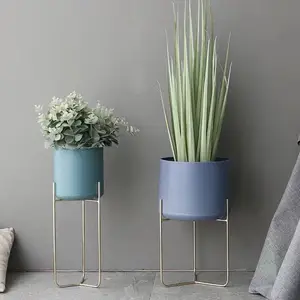 Metal new design round plant pot and stand