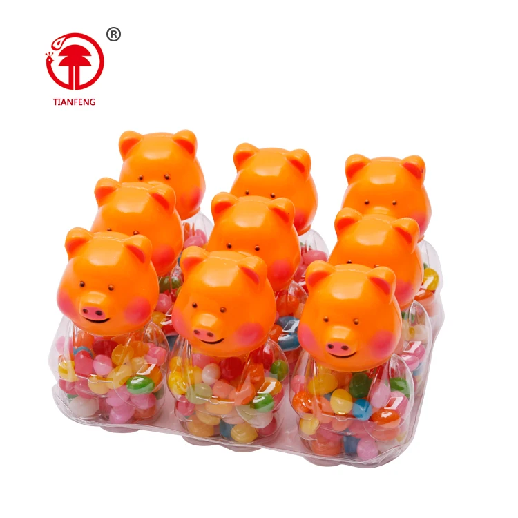Novelty Pig Toy Jelly Bean Piggy Shaped For Playing Color Jelly Pig