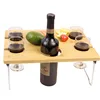 Bamboo Wine Snack Portable Bed Folding Serving Table