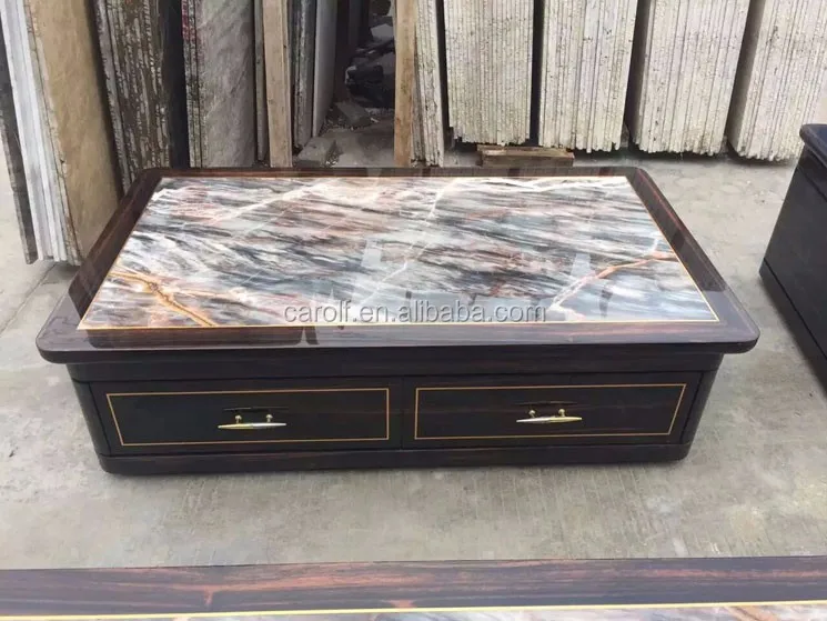 Factory manufacturer custom luxury coffee table with marble top