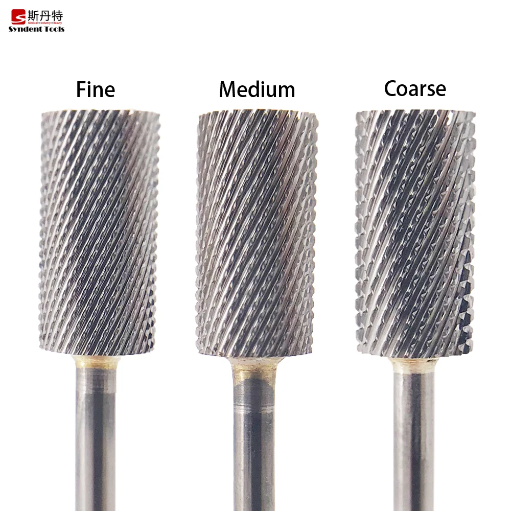 

Cylinder shape different grit hot selling manicure carbide acrylic nail drill, Sliver