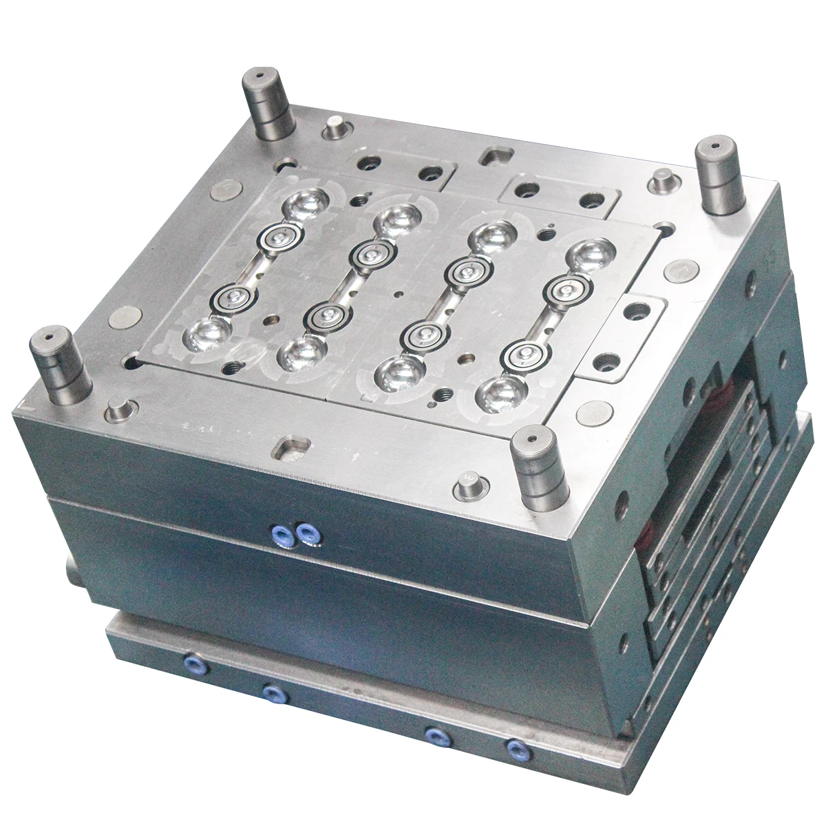 热卖8 腔塑料化妆管翻盖顶帽注塑模具