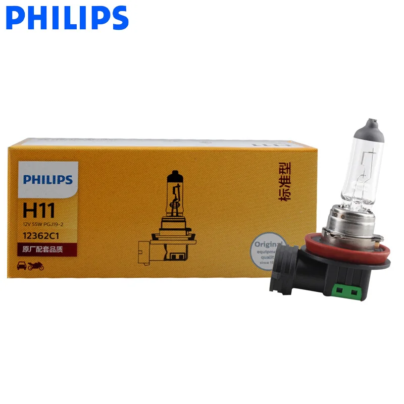 Philips H11 12V 55W 3000k Original Quality Car Standard Bulbs Halogen Headlight Fog Lamp ECE Approve OEM Quality 12362 C1, 1X