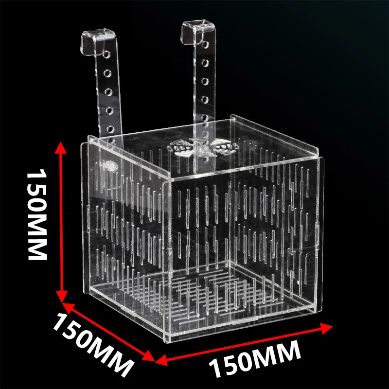 

Fish Breeding Incubator Double Layers Isolation Box Net Hanging Fry Baby Fish Hatchery Isolation Box Aquarium breeding fish, Clear