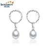 Wholesale cultured pearl earring 925 sterling silver 8mm AAA oval pearl earrings