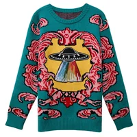 

Amazon's new European and American Sweater Exquisite Embroidered Long Sleeve Sweater