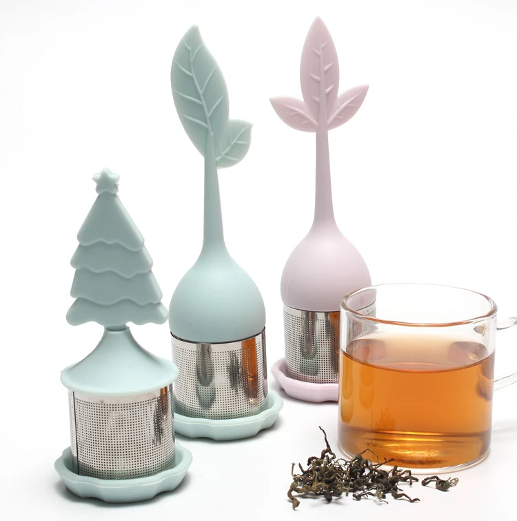 

Customized Logo tea steeper set travel loose leaf tea infuser with drip tray
